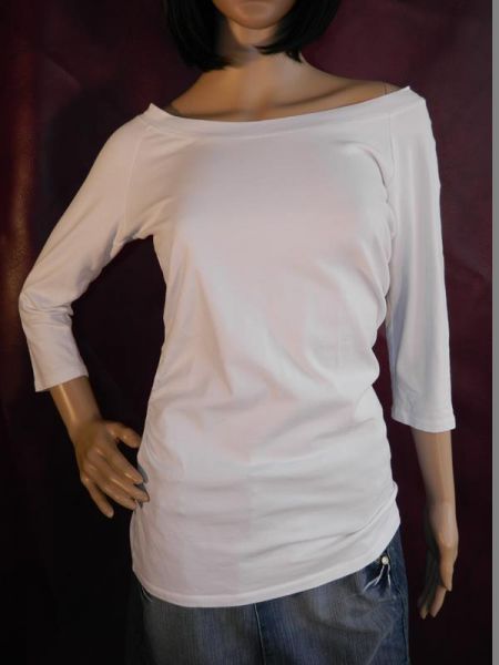 Shirt Weiß 3/4 Ärmel, Gr. 40