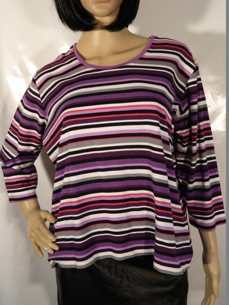 Rabe Sweatshirt Lila gestreift Gr. 46