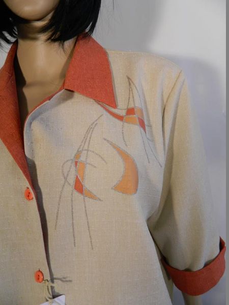 Hemd Beige Orange Gr. XXL