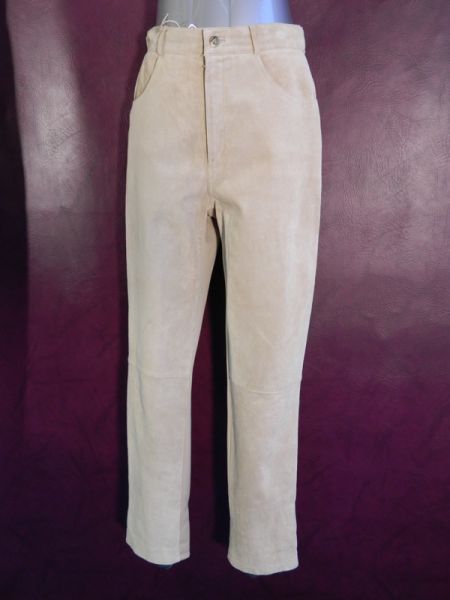 Hose, Veloursleder/Stoff-Mix Gr. 40