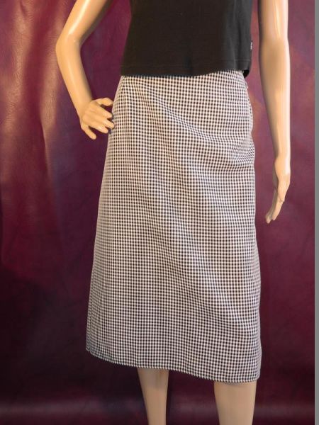 Rock Schwarz/Weiß Kariert, Gr. 46