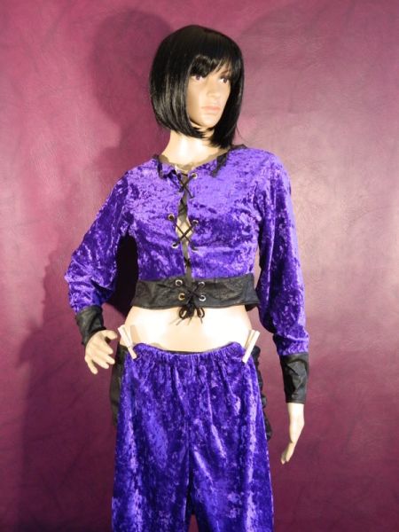 Samt-Bluse, Langarm Gr. S