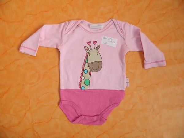 Body Rosa Langarm Giraffe Gr. 50/56