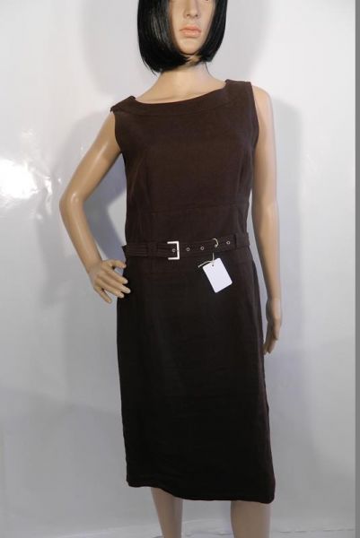 Etuikleid Ärmellos Dunkelbraun Gr. 38