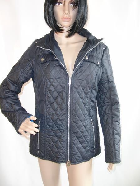 Steppjacke schwarz im Bikerstil Gr. 40