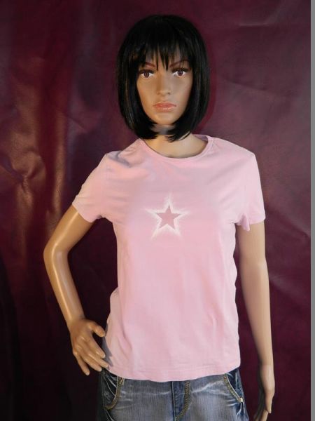 Flash Lights T-Shirt Rosa mit Sternmotiv, ca. Gr. 38