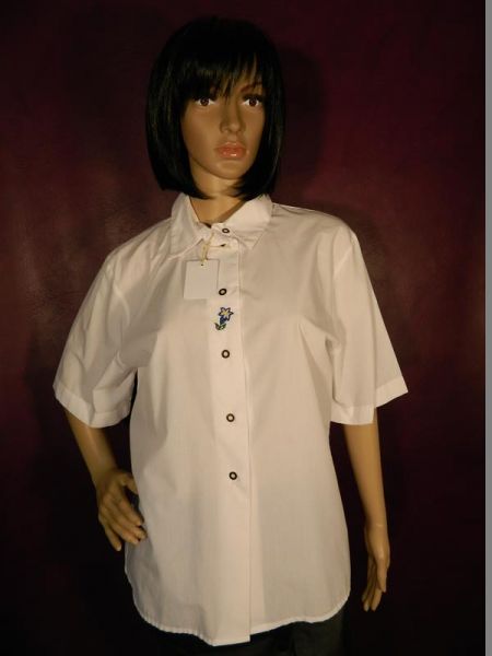 Landhaus Bluse Weiß Gr. 40