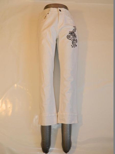X-Mail Hose Weiß Steinchenverzierung Gr. 40