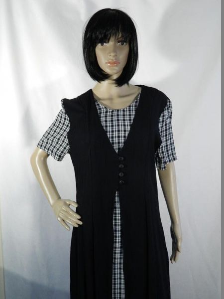 Maxime Kleid Schwarz/Weiß Kariert, Gr. M