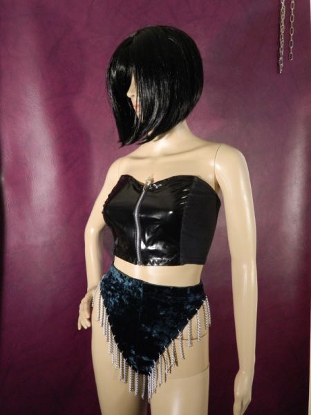 Hot-Pants, Samt/Ketten Gr. 38