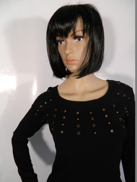 Lady Mel Sweatshirt Schwarz mit Nieten Gr. M/L