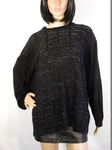 Pullover Schwarz Glitzer Gr. XXL