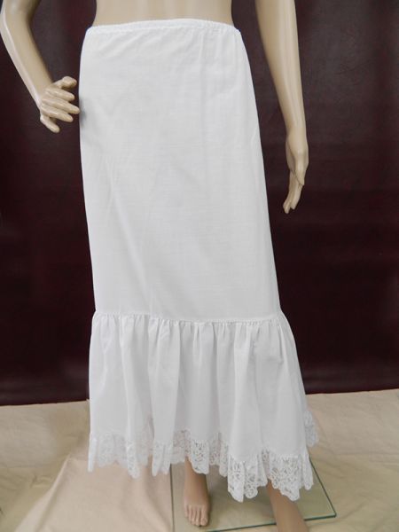 Trachten Unterrock, Weiß mit Spitze