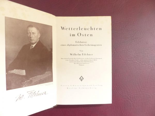 Wilhelm Filchner, Wetterleuchten im Osten - Erlebnisse eines diplomatischen Geheimagenten