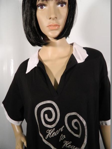 Queensize Pullover Schwarz mit Aufdruck Gr. 52/54 (4XL)