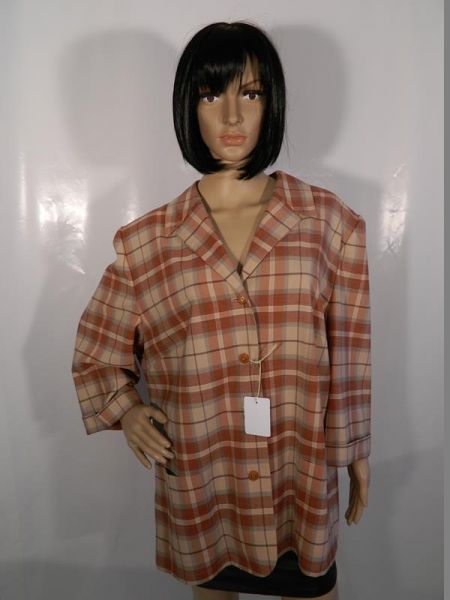 Blazerbluse Braun kariert Gr. 48