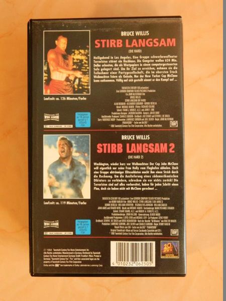 VHS 3er Set "Stirb Langsam" (Teil 1-3)
