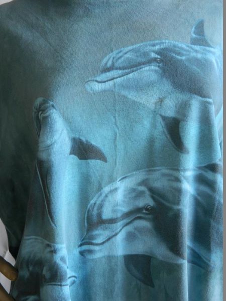 Harlequin T-Shirt Türkis mit Delfinen Gr. XXL