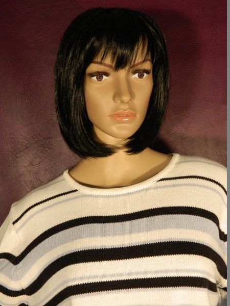 Kimmy Pullover Weiß/Blau Streifen Gr. S