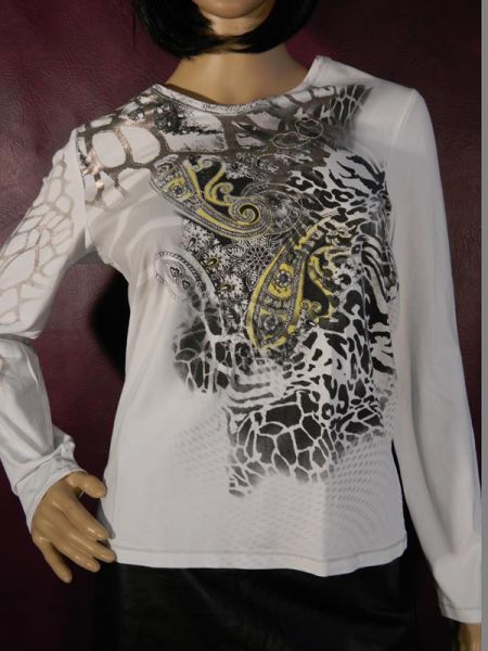 Bonita Sweatshirt Weiß mit Aufdruck Gr. S