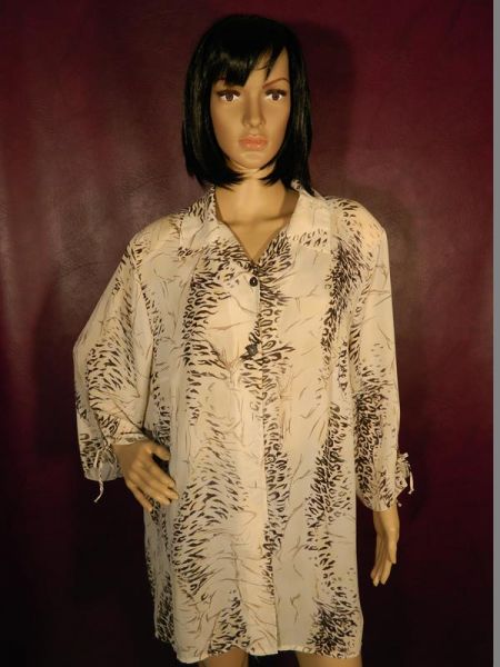 Basic Concept Bluse Beige mit Leopardenmuster Gr. 48