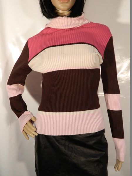 Vero Moda Pullover Rosa/Braun gestreift Gr. M