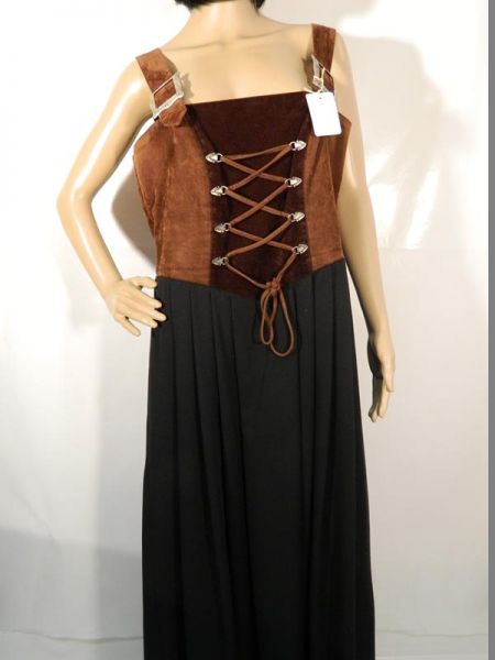 Dirndl/Kleid Braun/Schwarz Landhausstil Gr. 42