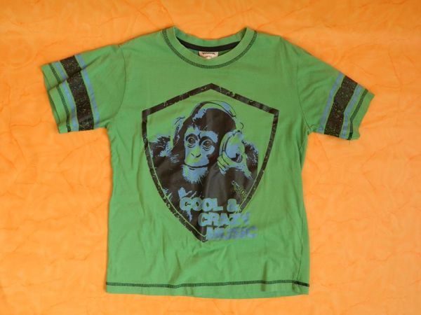 Yigga T-Shirt Grün Affenmotiv Gr. 146/152