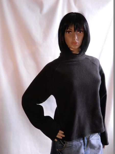 B-Young Fleece-Pullover mit Rollkragen Schwarz, Gr. S