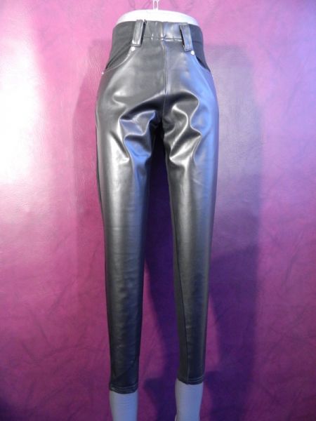 Kunstleder-Hose, Stoff-Mix Gr. 36