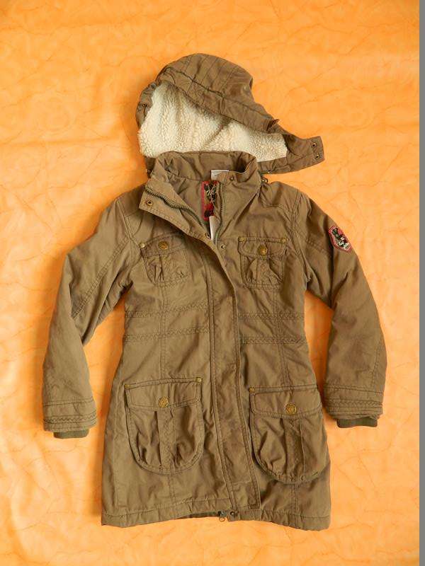 Pocopiano Winterjacke Khaki 140 Mädchen Kinder Kleidung