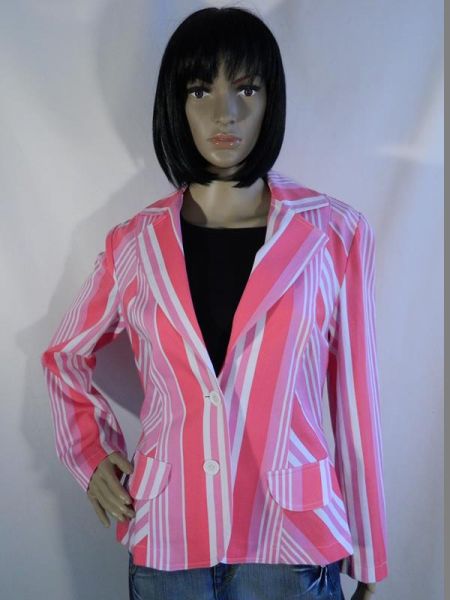 Jacke Weiß/Pink Gestreift, ca. Gr. 40