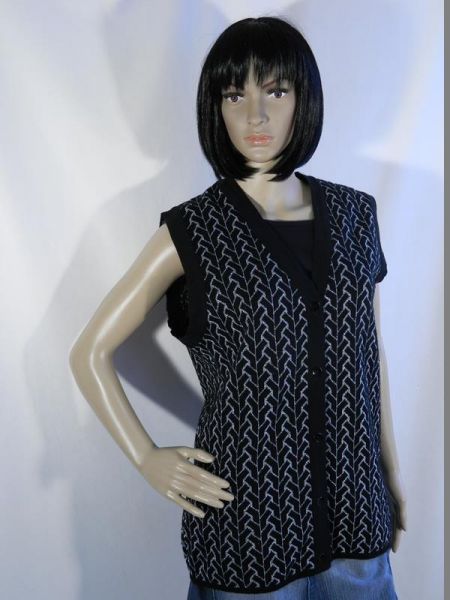 Meyer Mode Strickweste Schwarz/Silber glitzernd, Gr. 46