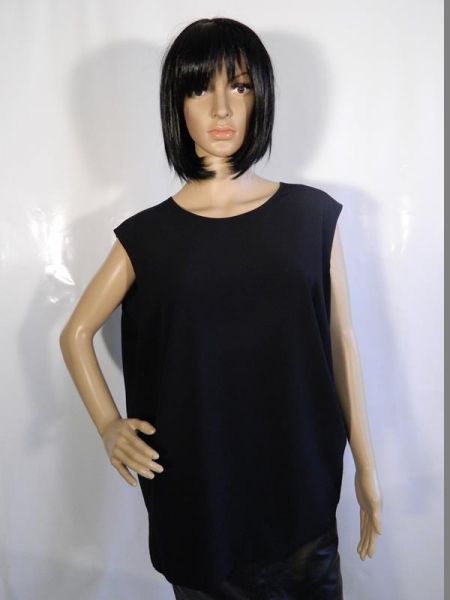 Sommermann ärmellose Bluse Schwarz Gr. 48