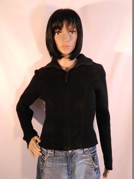 Only Jacke Wildleder Schwarz, Gr. M