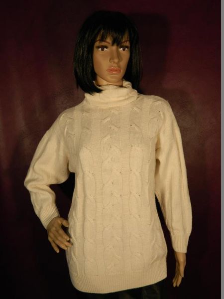 Pullover Strick Creme mit Rollkragen