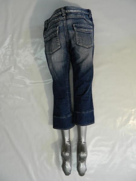 X-Mail 3/4 Jeans Blau mit Blumenverzierung Gr. 38