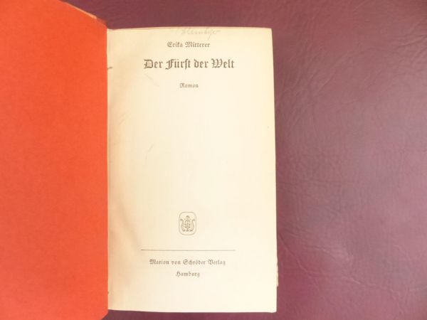 Erika Mitterer, Der Fürst der Welt