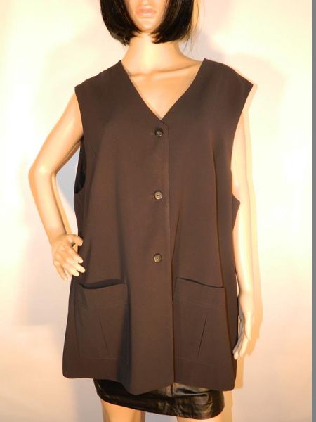 Cavita Bluse Ärmellos Schwarz Gr. 50