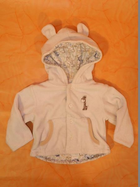 Jacke Weiß Giraffenmotiv für 3-6 Monate
