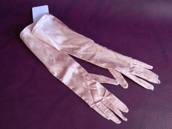Satin-Handschuhe, Rosé