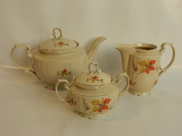 Teekanne, Zucker- und Milchbehälter, 3-er Set