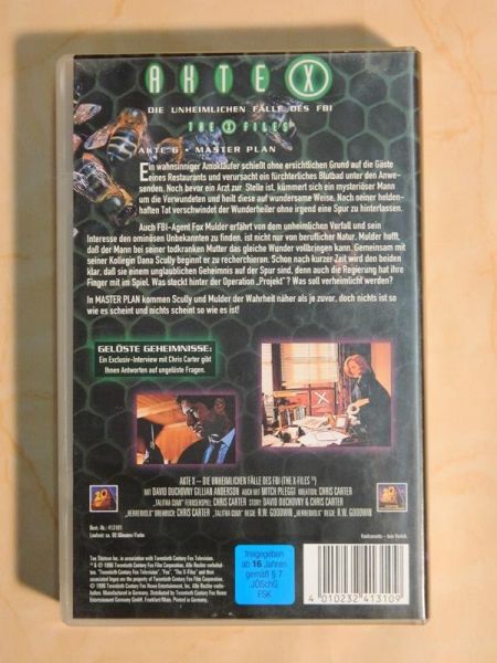 VHS "Akte X - Master Plan" (Akte 6)