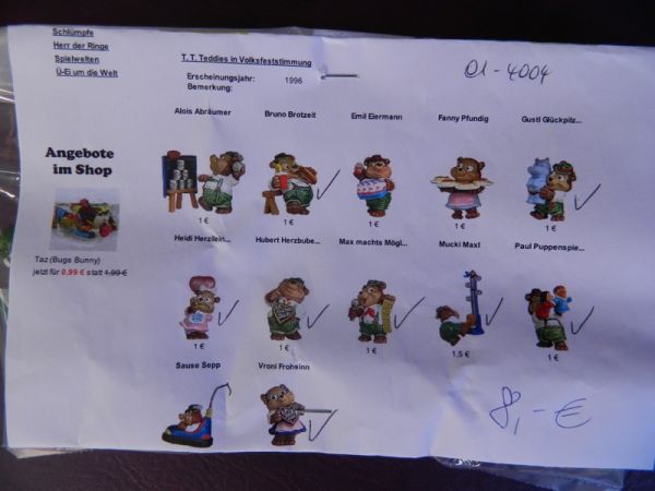 Ü-Ei-Figuren, Teddies in Volksfeststimmung