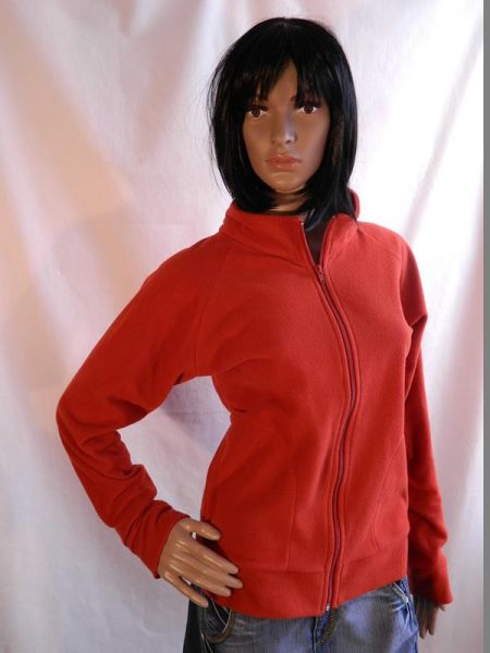 Yessica Fleece-Jacke Orange mit Rollkragen, Gr. M
