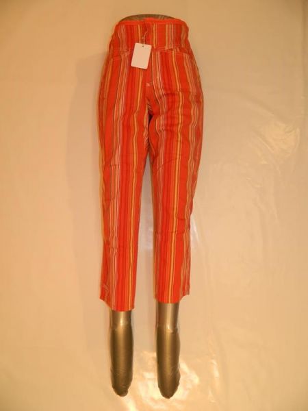 7/8 Stoffhose Orange Gestreift Gr. 38
