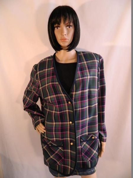 Frankenwälder Jacke Grün Kariert, Gr. 48