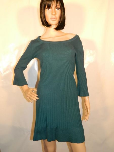 H&M Strickkleid Grün/Petrol Gr. S