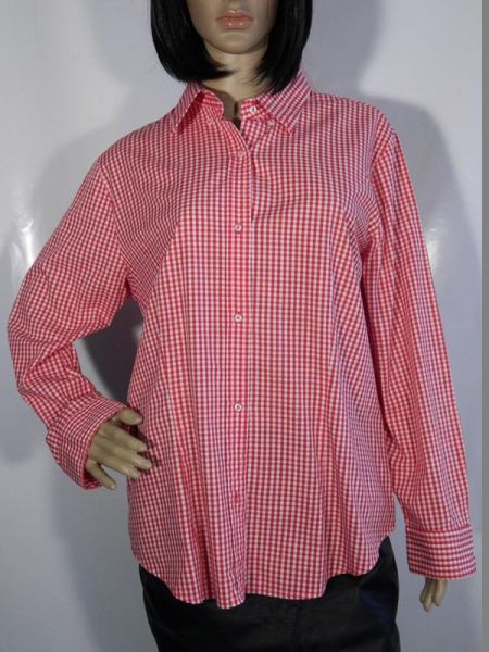 Seidensticker Bluse Kariert Rot/Weiß Gr. 46