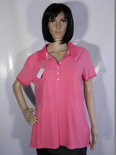 Poloshirt Pink Gestreift Gr. 44/46